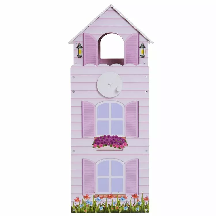 HOMCOM Maison De Poupée En Bois Jeu D'imitation Grand Réalisme Multi-équipements 60L X 30l X 72H Cm Blanc Rose – Image 5