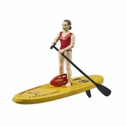 Bruder Figurine Bworld : Maître-nageur Avec Stand Up Paddle