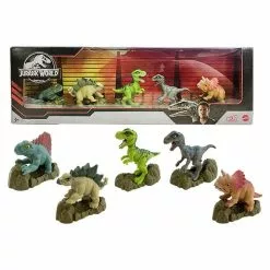 MATTEL Pack De 5 Figurines Jurassic World 5 Cm