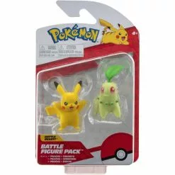 BANDAI Pokémon - Pack De 2 Figurines Germignon Et Pikachu