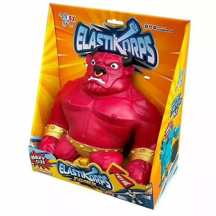 Cicaboom Figurine ELASTIKORPS Maxy Fighters Série 1 24cm Taureau Rouge Bullo