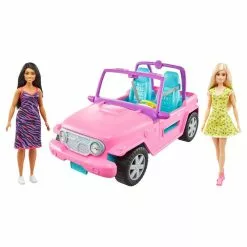 BARBIE Véhicule 4X4 + 2 Poupées Barbie