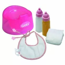 Gotz Accessoires De Poupées : Götz Boutique : Coffret Repas Et Hygiène : Basique