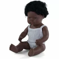 Miniland Poupée Bébé Garçon, 38 Cm, Africain Miniland